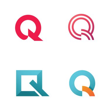 Q harfi logo tasarım şablon elementleri