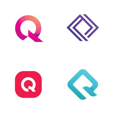 Q harfi logo tasarım şablon elementleri