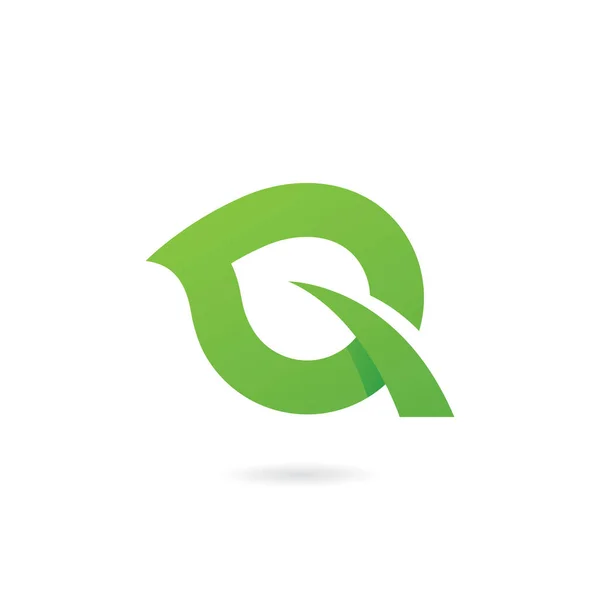 Bogstavet Logo Med Leaf Form Design Skabelon Elementer – Stock-vektor