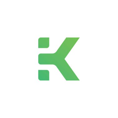 K harfi logo vektör şablonu, Yaratıcı K harfi ilk logo tasarımı