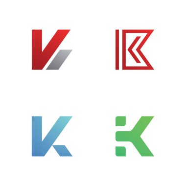 K harfi logo vektör şablonu, Yaratıcı K harfi ilk logo tasarımı