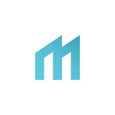 M harfi logo tasarım şablon elementleri