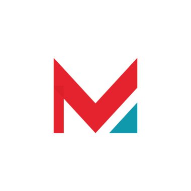 M harfi logo tasarım şablon elementleri