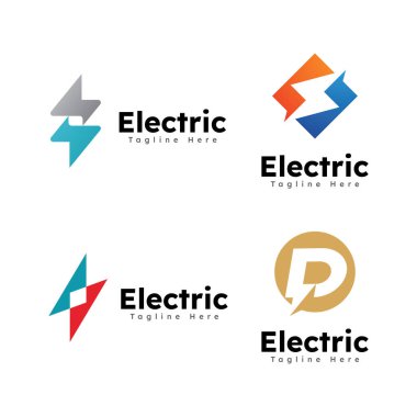 Elektrik logo simgesi şablon tasarımı