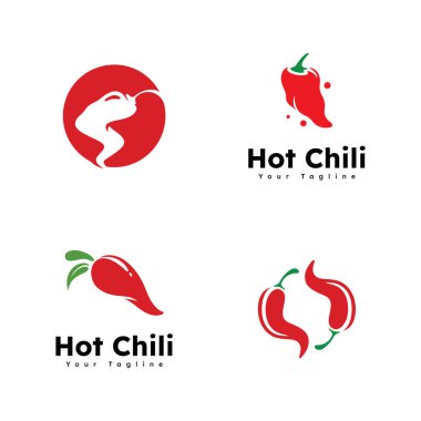 Baharatlı kırmızı biber logo vektörü, kırmızı biber simge şablonu