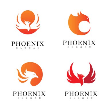 Phoenix Logo Tasarım Vektör Şablonu.