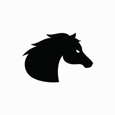 Soyut At Logosu Sembol Tasarımı Çizim Vektörü