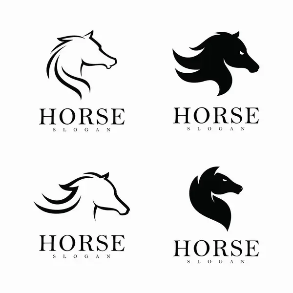 Abstrakt Häst Logotyp Symbol Design Illustration Vektor Royaltyfria illustrationer