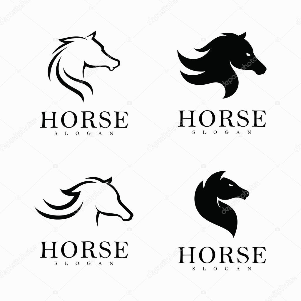 Abstract Horse Logo Symbol Design Illustration Vector