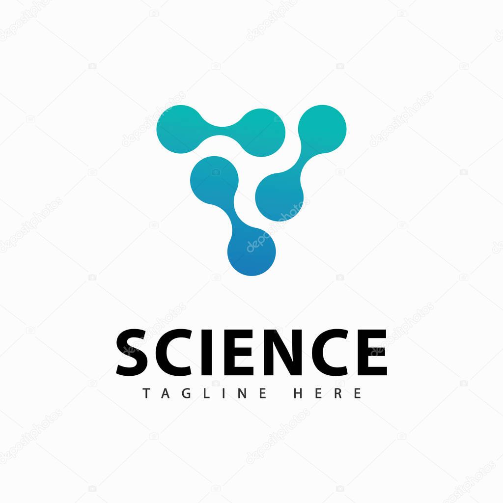 Molecule logo icon template for science brand identity.