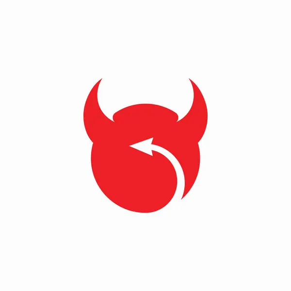 Mall För Djävulens Logotyp Stockvektor
