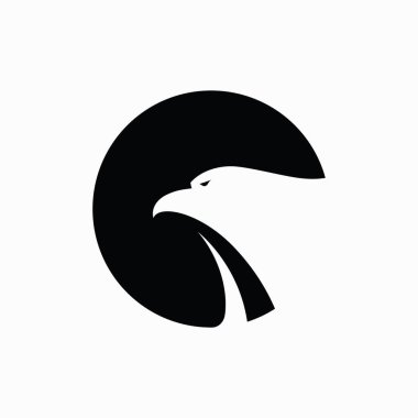 Kartal kafası basit vektör logosu tasarımı
