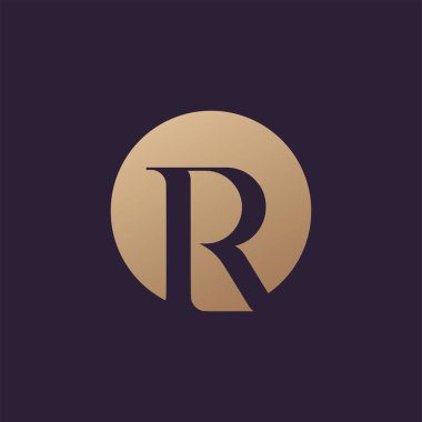 R harfi Logo şablonu tasarlamak vektör