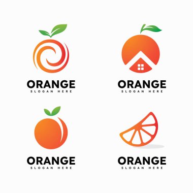 Turuncu logo tasarım sembolü. Vektör illüstrasyonu