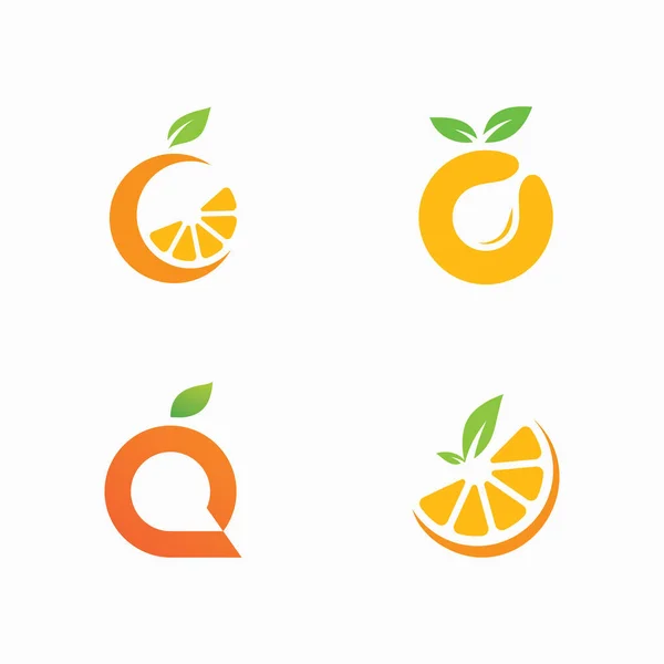 Orange Logotyp Design Symbol Vektorillustration Stockvektor