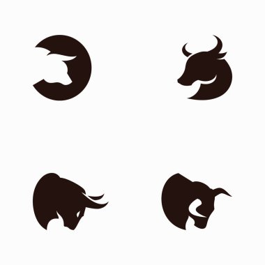 Boğa Taurus Logo simgesi, Şablon vektör çizimi