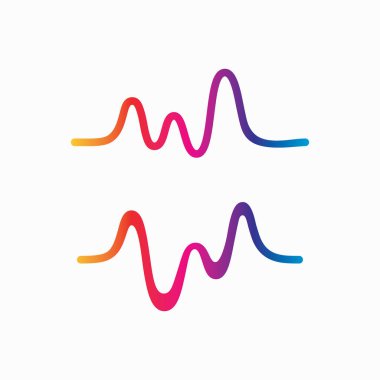 ses dalgası ilüstrasyon logo vektör şablonu