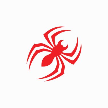 Örümcek logosu şablon vektörü ve simgesi 