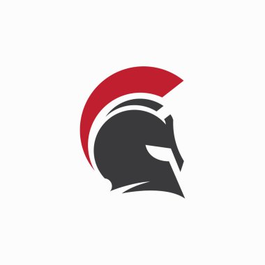Spartalı veya gladyatör miğferi logo vektör tasarımı