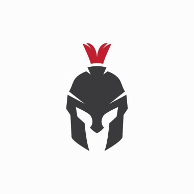 Spartalı veya gladyatör miğferi logo vektör tasarımı