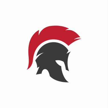 Spartalı veya gladyatör miğferi logo vektör tasarımı