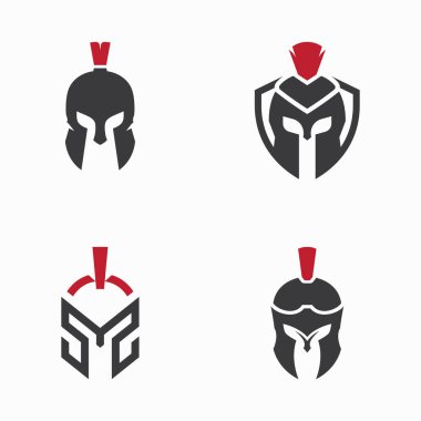 Spartalı veya gladyatör miğferi logo vektör tasarımı
