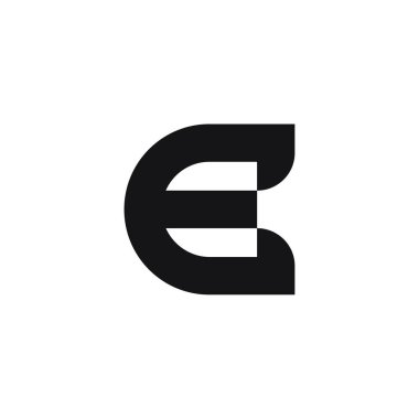 E harfi logo tasarım vektör şablonu