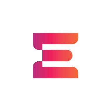 E harfi logo tasarım vektör şablonu