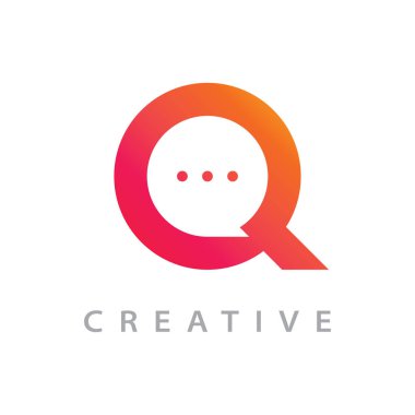 Q harfi logo tasarım şablon elementleri