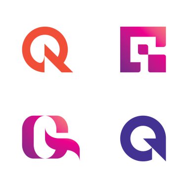 Q harfi logo tasarım şablon elementleri