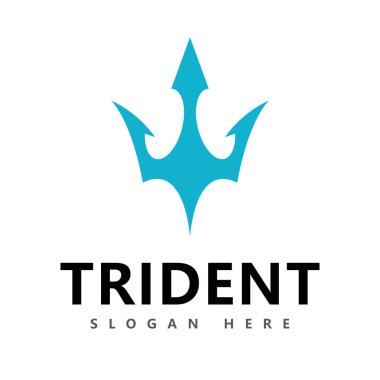 Trident Logo Şablonu vektör çizimi