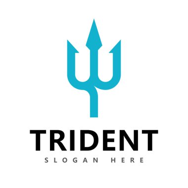 Trident Logo Şablonu vektör çizimi