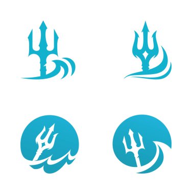 Trident Logo Şablonu vektör çizimi