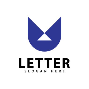 U Letter logo tasarım şablon elementleri