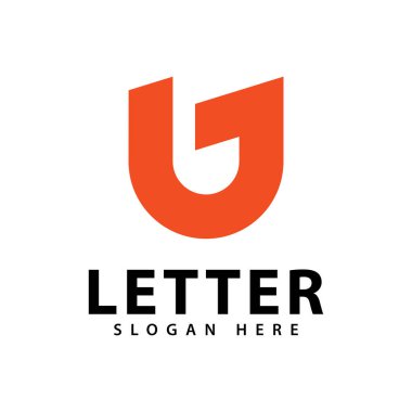 U Letter logo tasarım şablon elementleri