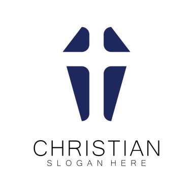 Hıristiyan Kilisesi logosu yaratıcı Cross tasarım vektörü