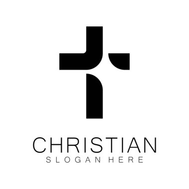 Hıristiyan Kilisesi logosu yaratıcı Cross tasarım vektörü