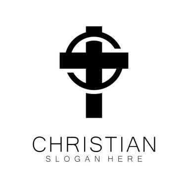 Hıristiyan Kilisesi logosu yaratıcı Cross tasarım vektörü