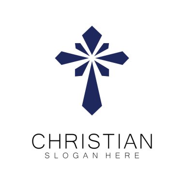 Hıristiyan Kilisesi logosu yaratıcı Cross tasarım vektörü