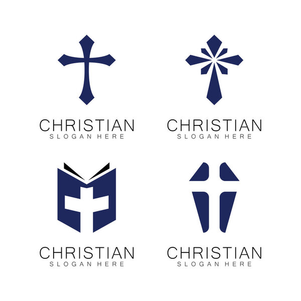 Christian Church logo creative Cross design vector