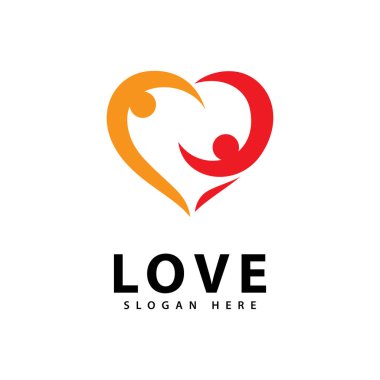 Love People Heart Logo vektörü