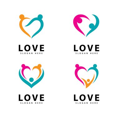Love People Heart Logo vektörü