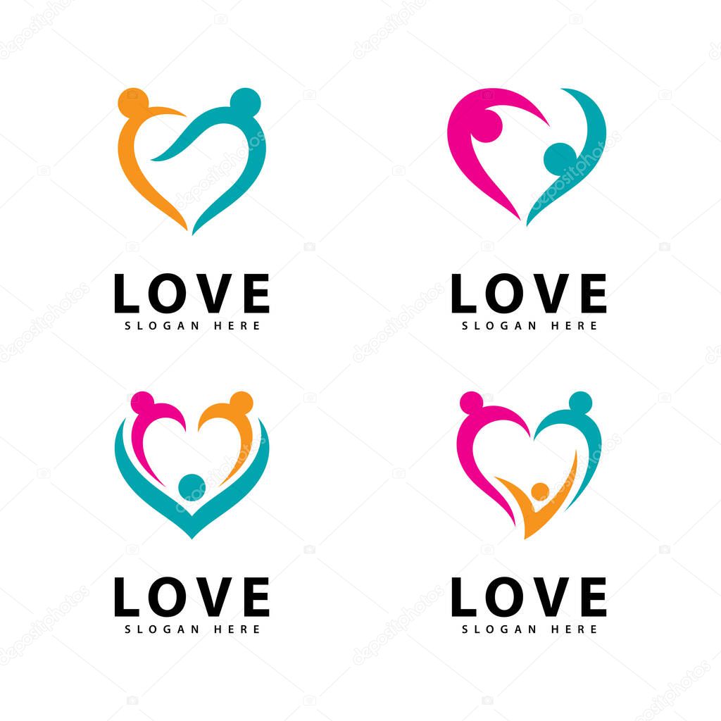 Love People Heart Logo vector
