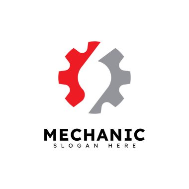 Mekanik Vites Logosu Vektör Elementi