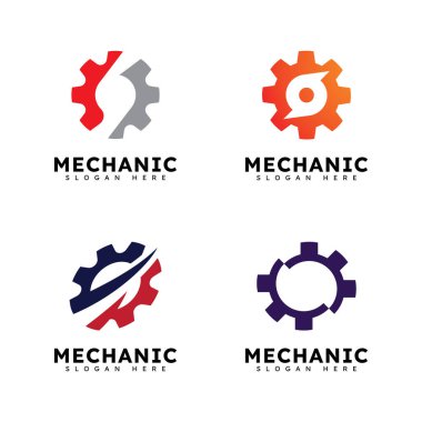 Mekanik Vites Logosu Vektör Elementi