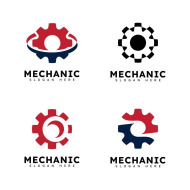 Mekanik Vites Logosu Vektör Elementi