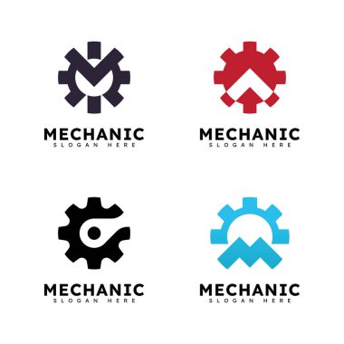 Mekanik Vites Logosu Vektör Elementi