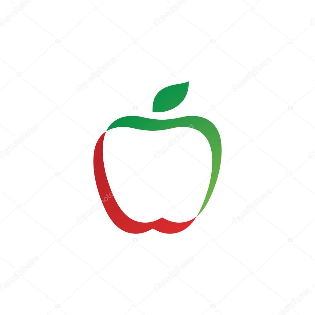 Healthy Fruit Apple logo illustration