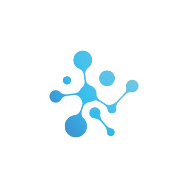 Bilim markası kimliği için molekül logo şablonu.