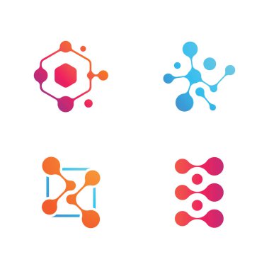 Bilim markası kimliği için molekül logo şablonu.